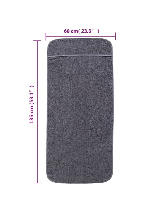 Plážové osušky 4 ks antracitové 60 x 135 cm textil 400 GSM