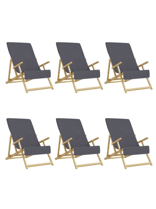 Plážové osušky 6 ks antracitové 60 x 135 cm textil 400 GSM