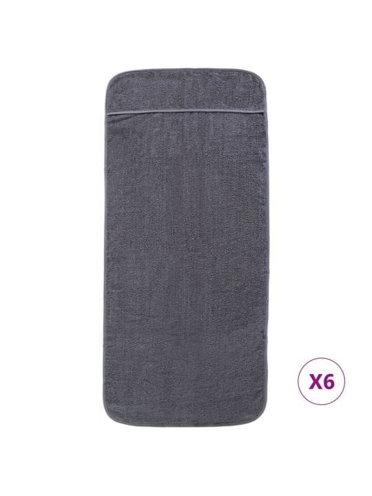 Plážové osušky 6 ks antracitové 60 x 135 cm textil 400 GSM