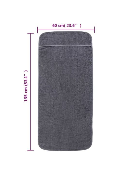 Plážové osušky 6 ks antracitové 60 x 135 cm textil 400 GSM