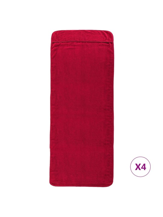 Plážové osušky 4 ks vínové 60 x 135 cm textil 400 GSM