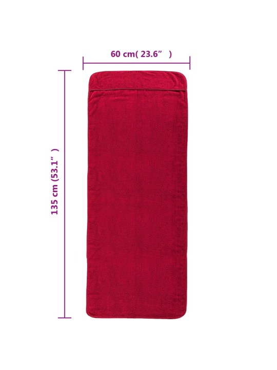 Plážové osušky 4 ks vínové 60 x 135 cm textil 400 GSM