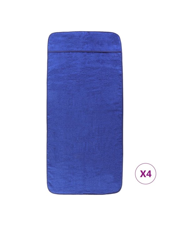 Plážové osušky 4 ks královsky modré 60 x 135 cm textil 400 GSM
