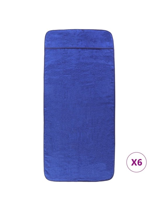 Plážové osušky 6 ks královsky modré 60 x 135 cm textil 400 GSM