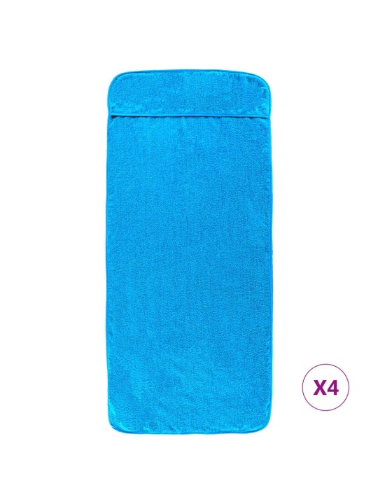 Plážové osušky 4 ks tyrkysové 60 x 135 cm textil 400 GSM