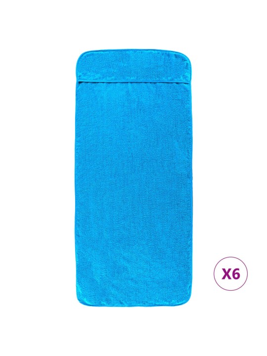 Plážové osušky 6 ks tyrkysové 60 x 135 cm textil 400 GSM