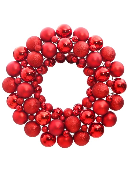 Vánoční věnec červený 45 cm polystyren