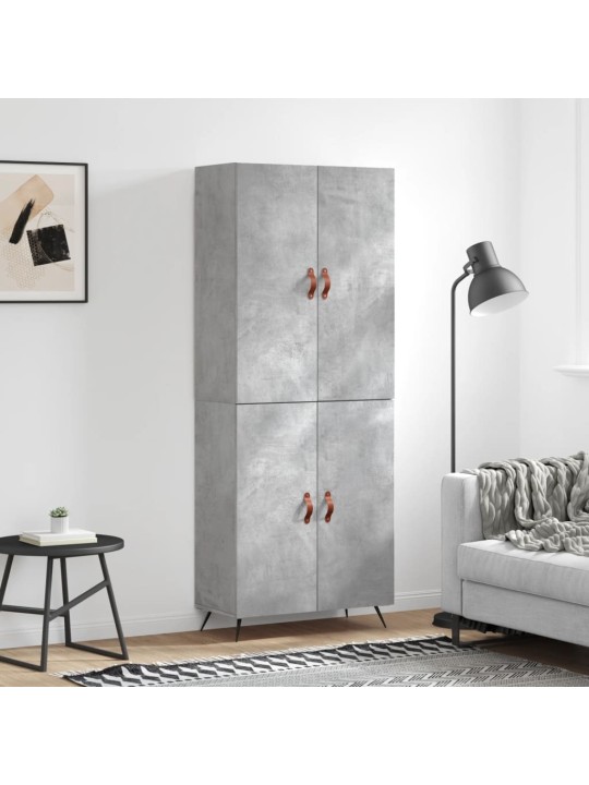 Skříň highboard betonově šedá 69,5x34x180 cm kompozitní dřevo