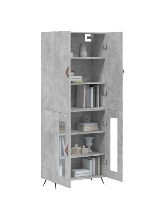 Skříň highboard betonově šedá 69,5x34x180 cm kompozitní dřevo