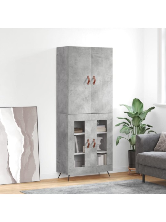 Skříň highboard betonově šedá 69,5x34x180 cm kompozitní dřevo