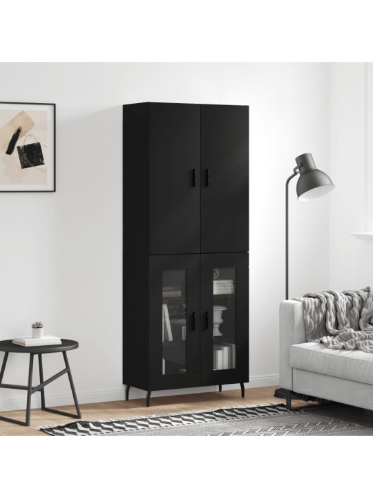 Skříň highboard černá 69,5 x 34 x 180 cm kompozitní dřevo