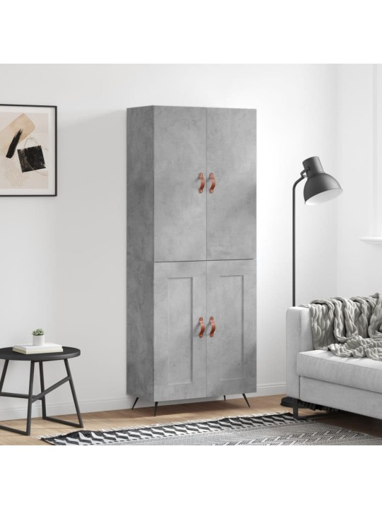 Skříň highboard betonově šedá 69,5x34x180 cm kompozitní dřevo