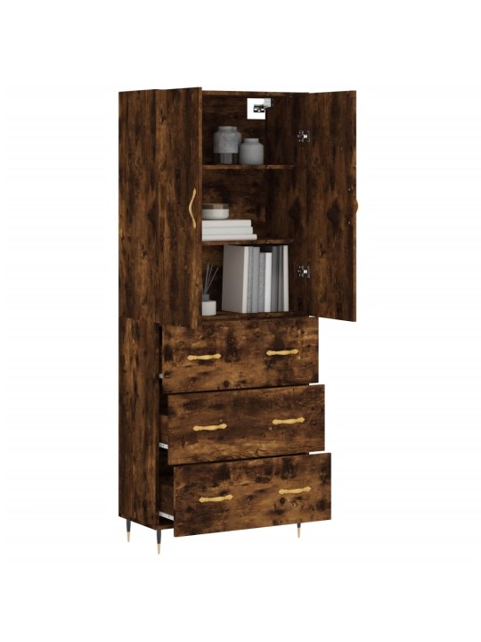 Skříň highboard kouřový dub 69,5 x 34 x 180 cm kompozitní dřevo