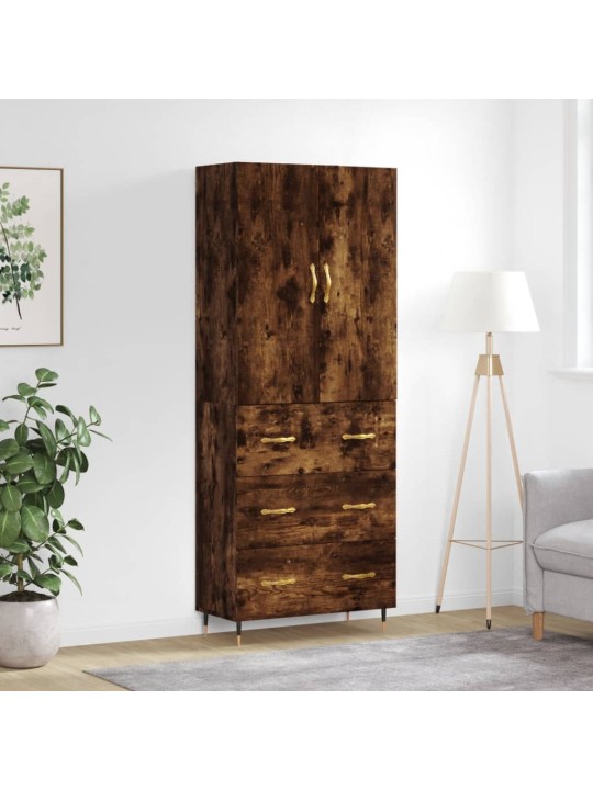 Skříň highboard kouřový dub 69,5 x 34 x 180 cm kompozitní dřevo
