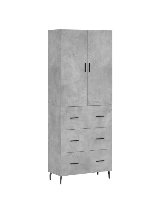 Skříň highboard betonově šedá 69,5x34x180 cm kompozitní dřevo