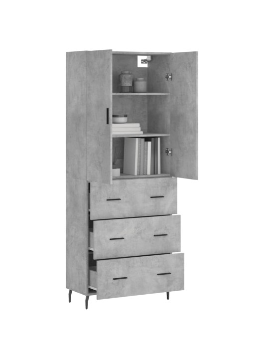Skříň highboard betonově šedá 69,5x34x180 cm kompozitní dřevo