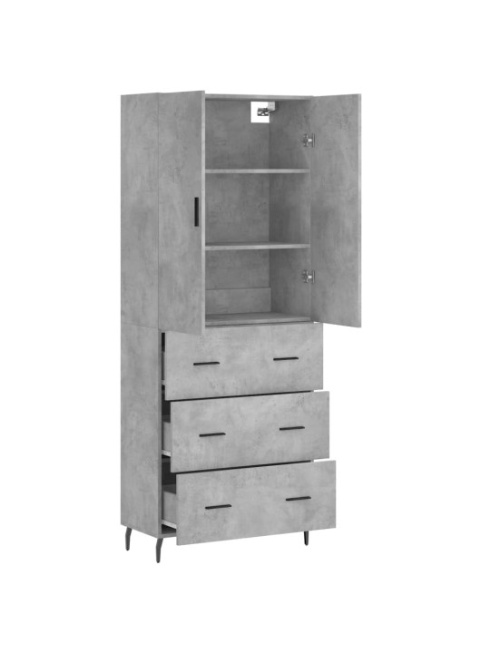 Skříň highboard betonově šedá 69,5x34x180 cm kompozitní dřevo