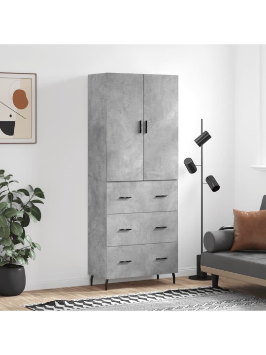 Skříň highboard betonově šedá 69,5x34x180 cm kompozitní dřevo