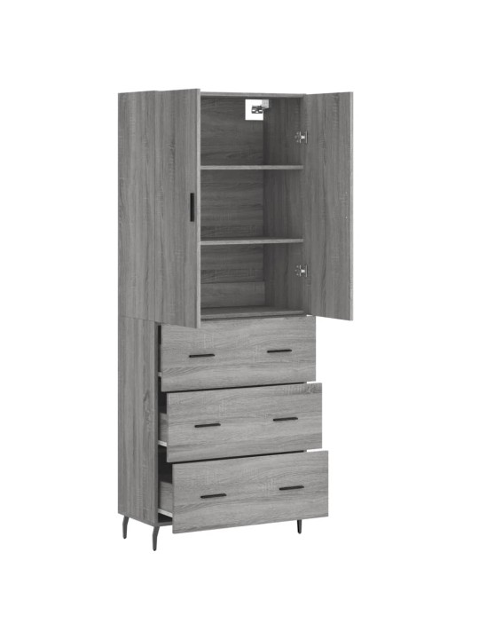 Skříň highboard šedá sonoma 69,5 x 34 x 180 cm kompozitní dřevo