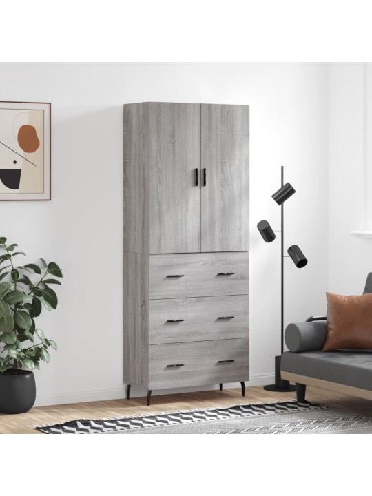 Skříň highboard šedá sonoma 69,5 x 34 x 180 cm kompozitní dřevo