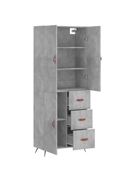 Skříň highboard betonově šedá 69,5x34x180 cm kompozitní dřevo