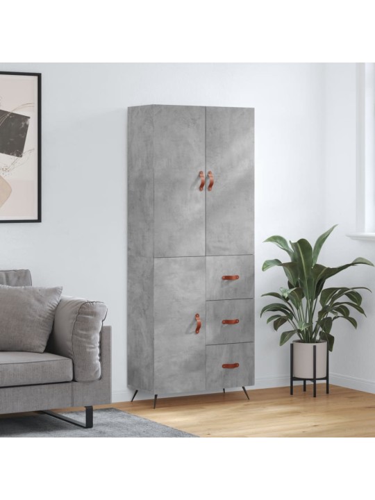 Skříň highboard betonově šedá 69,5x34x180 cm kompozitní dřevo