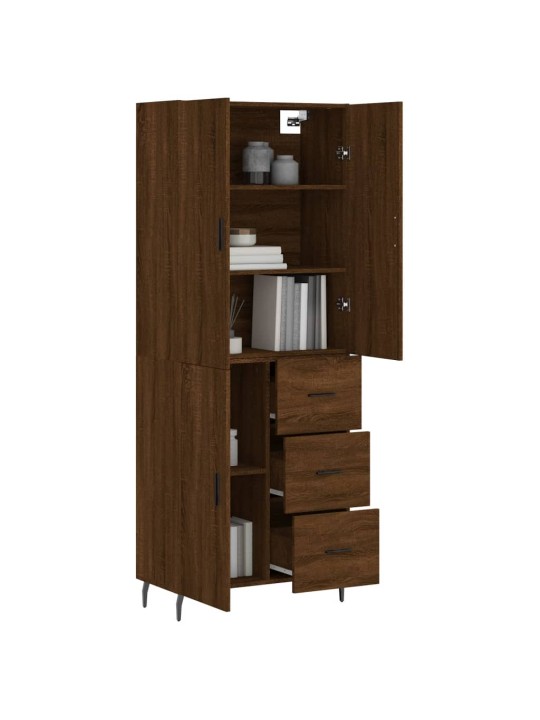 Skříň highboard hnědý dub 69,5 x 34 x 180 cm kompozitní dřevo