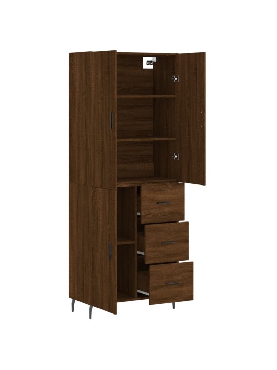Skříň highboard hnědý dub 69,5 x 34 x 180 cm kompozitní dřevo