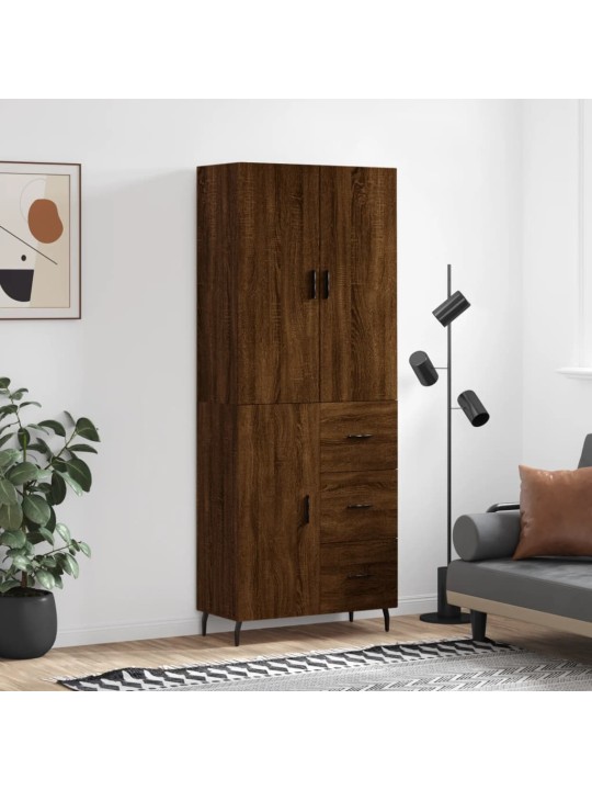 Skříň highboard hnědý dub 69,5 x 34 x 180 cm kompozitní dřevo
