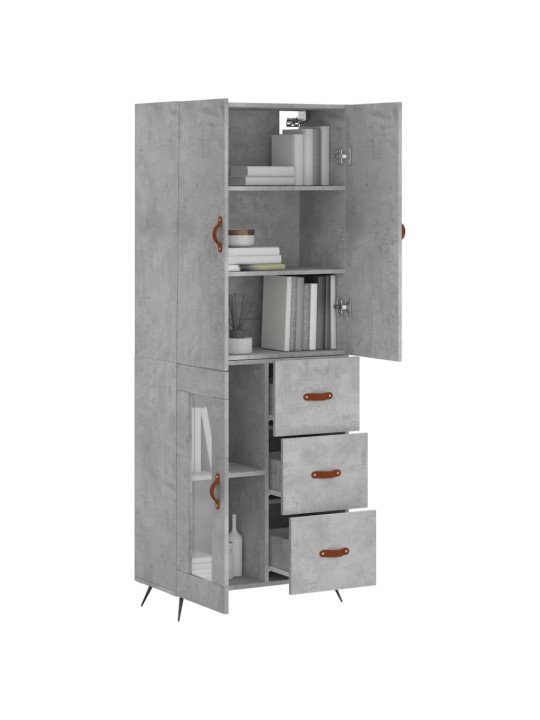 Skříň highboard betonově šedá 69,5x34x180 cm kompozitní dřevo