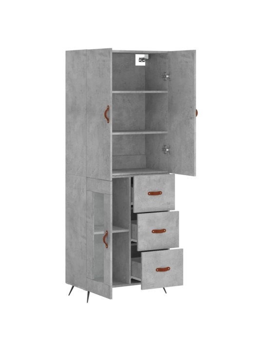 Skříň highboard betonově šedá 69,5x34x180 cm kompozitní dřevo