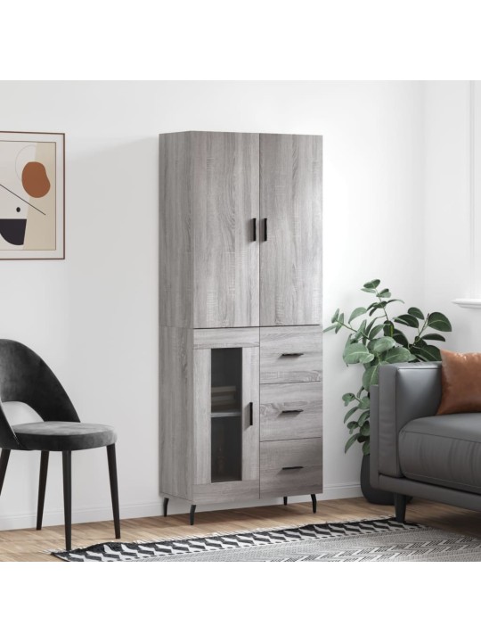 Skříň highboard šedá sonoma 69,5 x 34 x 180 cm kompozitní dřevo