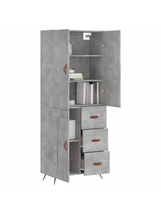 Skříň highboard betonově šedá 69,5x34x180 cm kompozitní dřevo