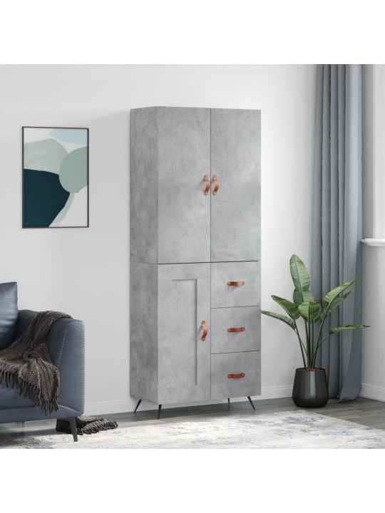 Skříň highboard betonově šedá 69,5x34x180 cm kompozitní dřevo