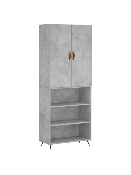 Skříň highboard betonově šedá 69,5x34x180 cm kompozitní dřevo