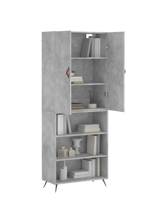 Skříň highboard betonově šedá 69,5x34x180 cm kompozitní dřevo
