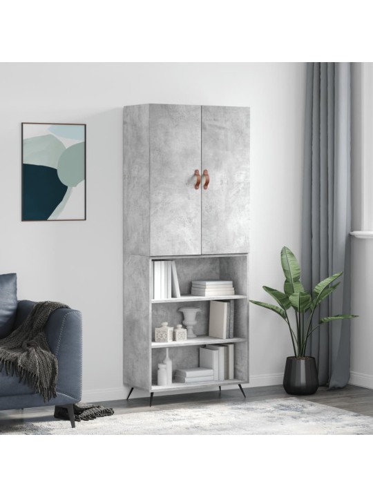 Skříň highboard betonově šedá 69,5x34x180 cm kompozitní dřevo