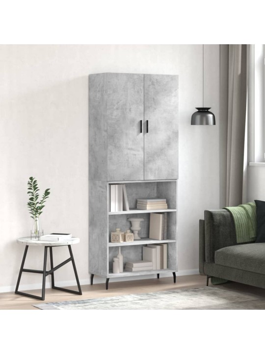 Skříň highboard betonově šedá 69,5x34x180 cm kompozitní dřevo