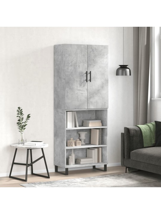 Skříň highboard betonově šedá 69,5x34x180 cm kompozitní dřevo