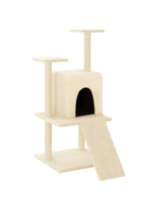 Škrabadlo pro kočky se sisalovými sloupky krémové 110 cm