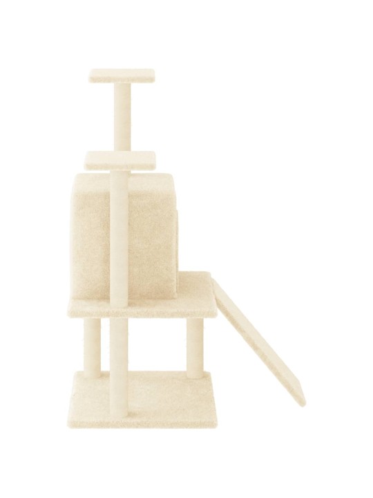 Škrabadlo pro kočky se sisalovými sloupky krémové 110 cm
