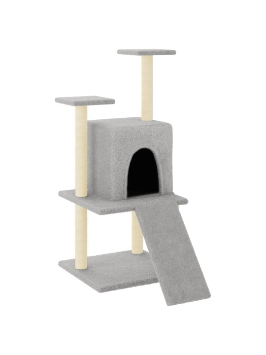 Škrabadlo pro kočky se sisalovými sloupky světle šedé 110 cm