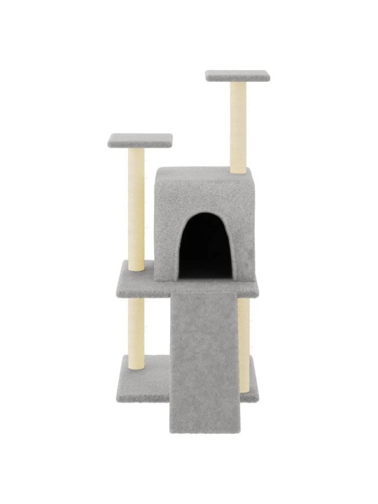 Škrabadlo pro kočky se sisalovými sloupky světle šedé 110 cm