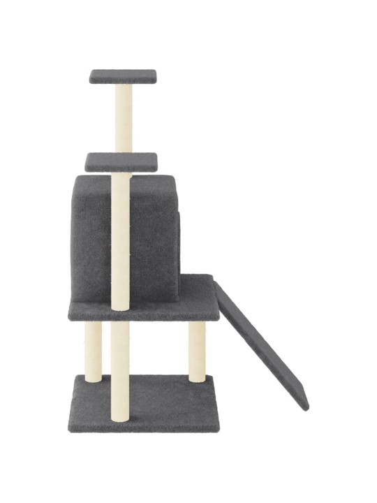 Škrabadlo pro kočky se sisalovými sloupky tmavě šedé 110 cm