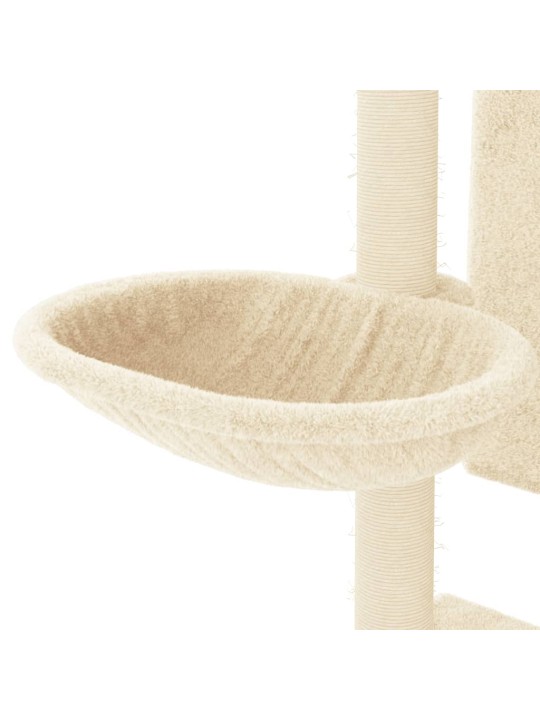Škrabadlo pro kočky se sisalovými sloupky krémové 130,5 cm