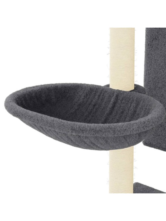 Škrabadlo pro kočky se sisalovými sloupky tmavě šedé 130,5 cm