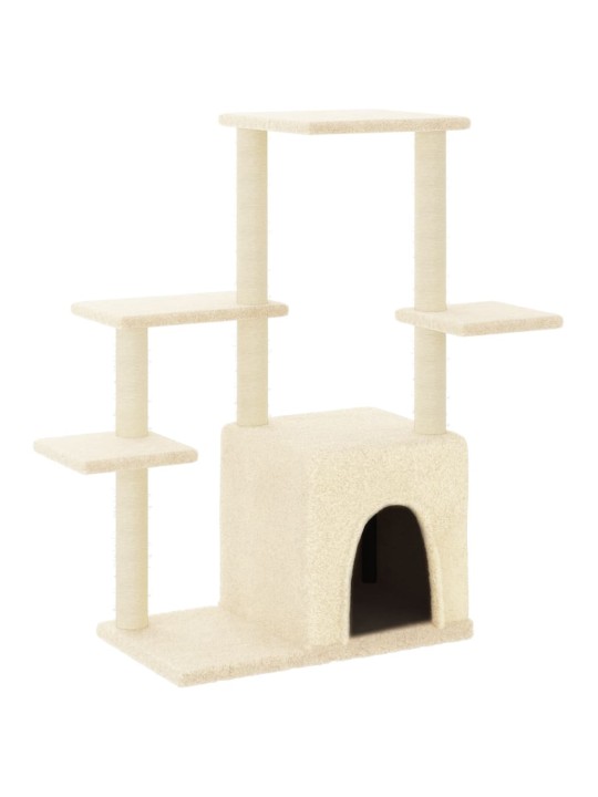 Škrabadlo pro kočky se sisalovými sloupky krémové 97,5 cm