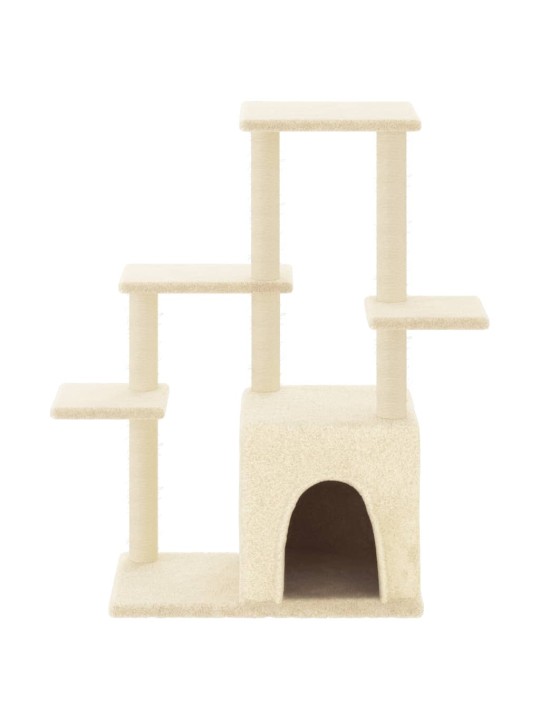 Škrabadlo pro kočky se sisalovými sloupky krémové 97,5 cm
