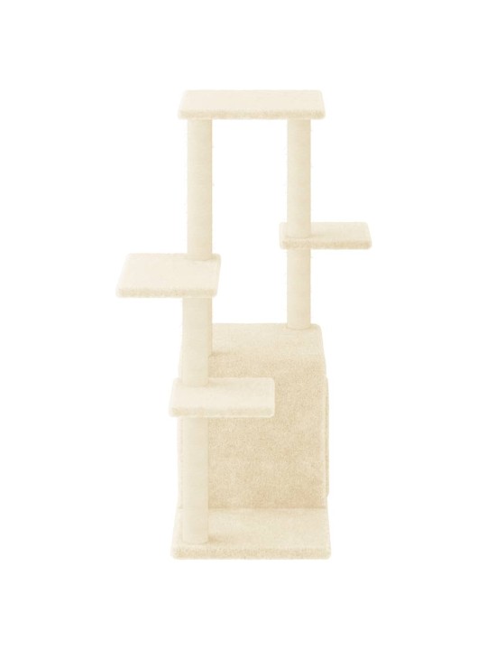 Škrabadlo pro kočky se sisalovými sloupky krémové 97,5 cm