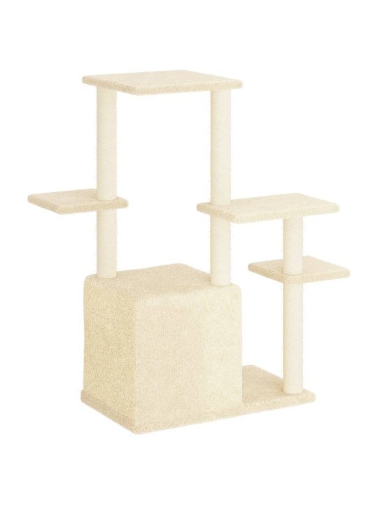 Škrabadlo pro kočky se sisalovými sloupky krémové 97,5 cm